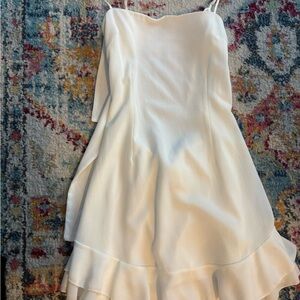 White ruffled mini dress